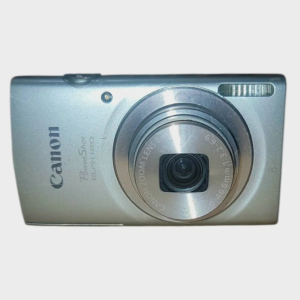 Canon PowerShot ELPH 160 20MP Silver Digital Camera 8x Zoom Tested Charger SD